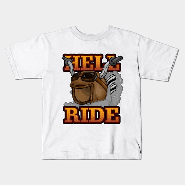 Motorcyclist with Sunglasses and Motorcycle Kids T-Shirt by Markus Schnabel